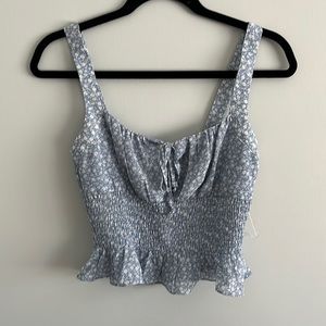 NWT Windsor blue ruffled ruched tank top